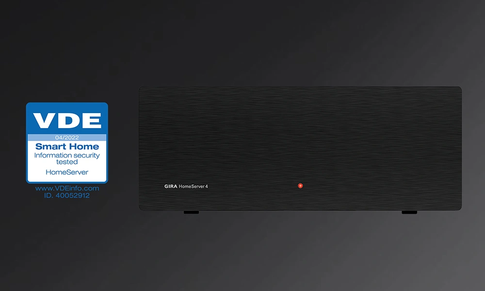 Bảo mật với Gira HomeServer: được kiểm tra và chứng nhận bởi Viện VDE.